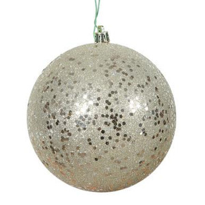  Vickerman 10" Champagne Sequin Ball Christmas Ornament 
