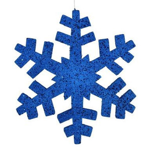 Vickerman 18" Blue Glitter Snowflake Christmas Ornament