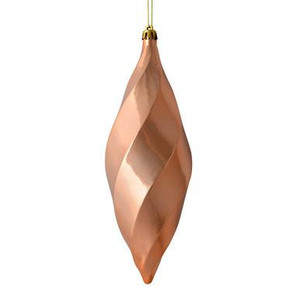 Vickerman 8" Rose Gold Shiny Swirl Finial Christmas Ornament Pack of 6