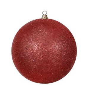Vickerman 15.75" Red Glitter Ball Christmas Ornament