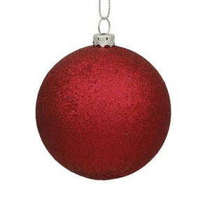  Vickerman 12" Wine Glitter Ball Christmas Ornament 