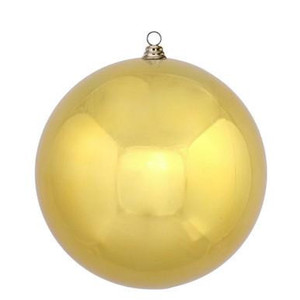 Vickerman 15.75" Gold Shiny Ball Christmas Ornament