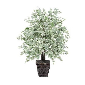 Vickerman 4' Artificial Silver Maple Bush Square Willow Basket
