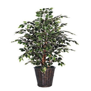 Vickerman 4' Artificial Variegated Extra Full Bush Rattan Basket