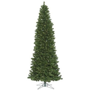  Vickerman 9.5' Oregon Fir Slim Artificial Christmas Tree Wide Angle Single Mold Warm White LED Lights 