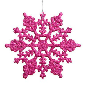 Vickerman 6.25" Magenta Glitter Snowflake Christmas Ornament 12 per Box