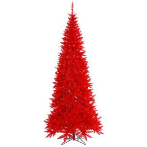  Vickerman 9' Red Fir Slim Artificial Christmas Tree Unlit 