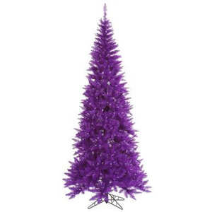  Vickerman 6.5' Purple Fir Slim Artificial Christmas Tree Unlit 