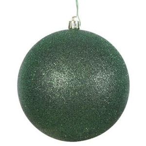 Vickerman 12" Emerald Glitter Ball Christmas Ornament