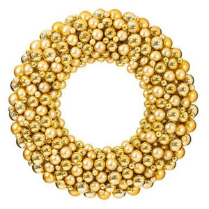Vickerman 22" Gold Shiny and Matte Ball Wreath