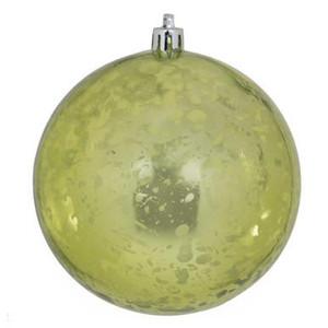  Vickerman 4" Lime Shiny Mercury Ball Christmas Ornament 6 per Bag 