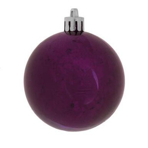 Vickerman 8" Plum Shiny Mercury Ball Christmas Ornament
