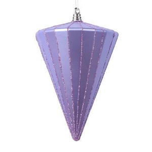 Vickerman 6" Matte Lavender Cone Christmas Ornament 3 per bag