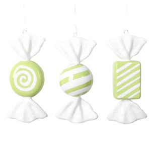 Vickerman 7.5"-8" Lime Candy Christmas Ornament Assortment 3 per bag