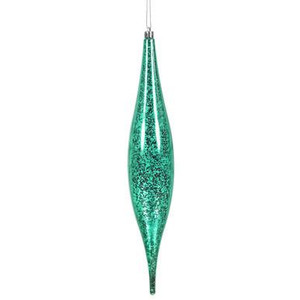  Vickerman 13" Teal Mercury Rain Drop Christmas Ornament 