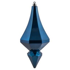  Vickerman 8" Blue Candy Finish Diamond Finial Christmas Ornament Pack of 2 