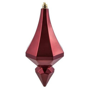 Vickerman 8" Berry Red Candy Finish Diamond Finial Christmas Ornament Pack of 2