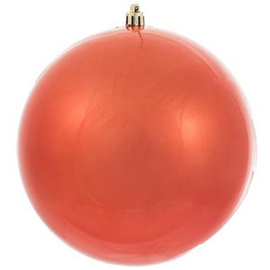 Vickerman 6" Coral Candy Ball Christmas Ornament 4 per Bag