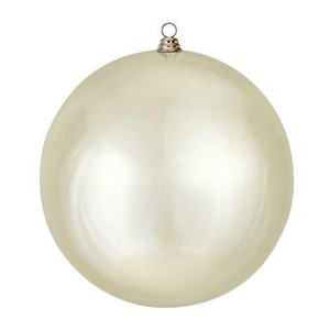 Vickerman 15.75" Champagne Shiny Ball Christmas Ornament UV Resistant