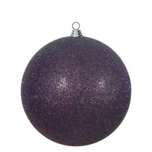 Vickerman 15.75" Plum Glitter Ball Christmas Ornament