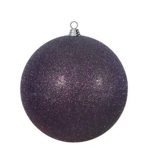  Vickerman 15.75" Plum Glitter Ball Christmas Ornament 