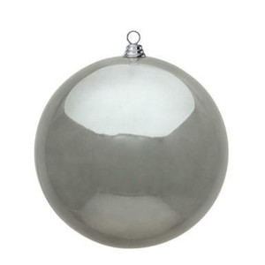  Vickerman 15.75" Pewter Shiny Ball Christmas Ornament 