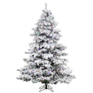  Vickerman 5.5' Flocked Alaskan Pine Artificial Christmas Tree Multi-Colored LED Dura-Lit lights 