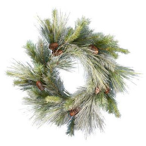  Vickerman 30" Frosted Myers Pine Artificial Christmas Wreath Unlit inside diameter is 14 1/2" 
