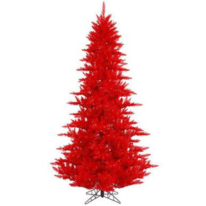  Vickerman 6.5' Red Fir Artificial Christmas Tree Unlit 