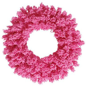  Vickerman 36" Flocked Pink Fir Artificial Christmas Wreath Unlit 