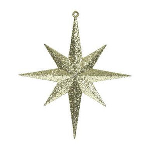  Vickerman 8" Gold Iridescent Glitter Bethlehem Star Christmas Ornament 4 per Box 