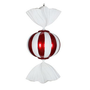 Vickerman 36" Red and White Candy Christmas Ornament with Glitter Accents