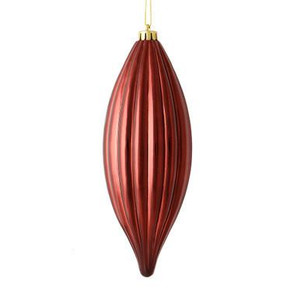 Vickerman 8" Burgundy Shiny Line Finial Christmas Ornament Pack of 4