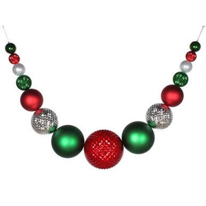  Vickerman 76" Red Silver and Green Durian Ornament  Christmas Swag 