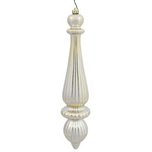 Vickerman 14" Champagne Shiny Finial Drop Christmas Ornament Pack of 2