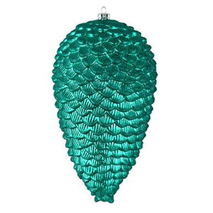 Vickerman 10" Teal Matte Glitter Pinecone Christmas Ornament Pack of 2