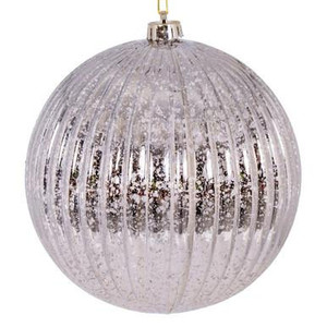 Vickerman 6" Oat Shiny Lined Mercury Ball Christmas Ornament 4 per bag