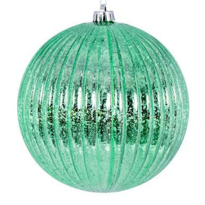Vickerman 6" Seafoam Shiny Lined Mercury Ball Christmas Ornament 4 per bag