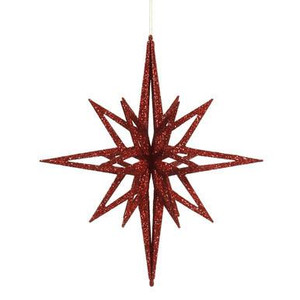  Vickerman 16" Red Iridescent Star Christmas Ornament 