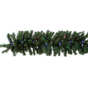  Vickerman 9' Douglas Fir Artificial Christmas Garland Multi-Colored LED Lights 