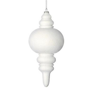 Vickerman 10" White Flocked Finial Christmas Ornament Pack of 3