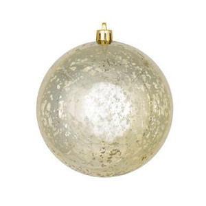 Vickerman 6" Champagne Shiny Mercury Ball Christmas Ornament 4 per Bag