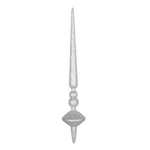 Vickerman 18" Silver Glitter Cupola Finial Christmas Ornament Pack of 2