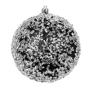 Vickerman 10" Black Glitter Hail Ball Christmas Ornament