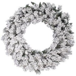 Vickerman 36" Flocked Snow Ridge Artificial Christmas Wreath Unlit