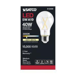 Satco S12409 Stylish Energy-Efficient LED A19 Filament Bulb