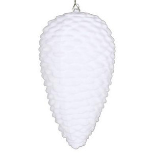 Vickerman 10" White Flocked Pinecone Christmas Ornament
