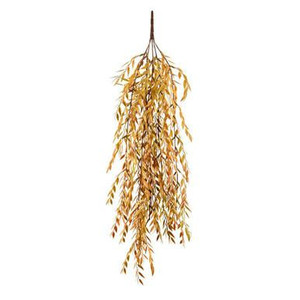 Vickerman 30" Artificial Brown Salix Leaf Hanging Bush Pack of 2