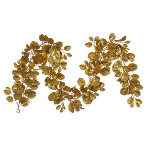 Vickerman 6' Gold Artificial Dogwood Glitter Garland