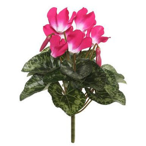 Vickerman 11" Artificial Polyester Beauty Cyclamen Bush